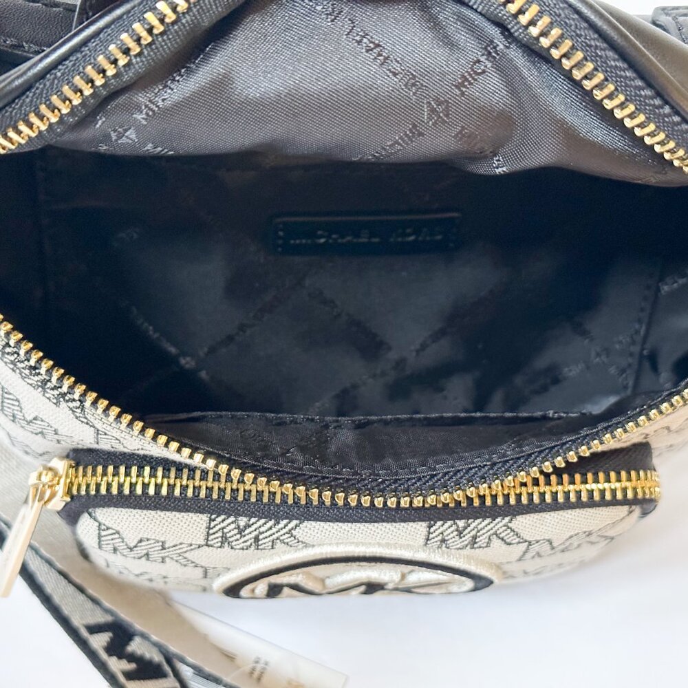Michael Kors Erin XS Waist Pack Crossbody Fanny Pack Bag MK Graphic Beige Black - Picture 8 of 12